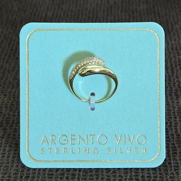 Argento Vivo Gold💛 Raindrops💧 Bypass🔁 Ring💍 - Picture 5 of 15